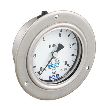 Bourdon tube pressure gauge Type 738 rear connection stainless steel front flange